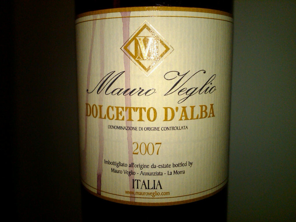 DOC wine tasting notes 2007 Mauro Veglio Dolcetto D Alba 