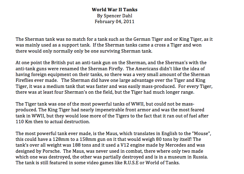 Essays on world war 1