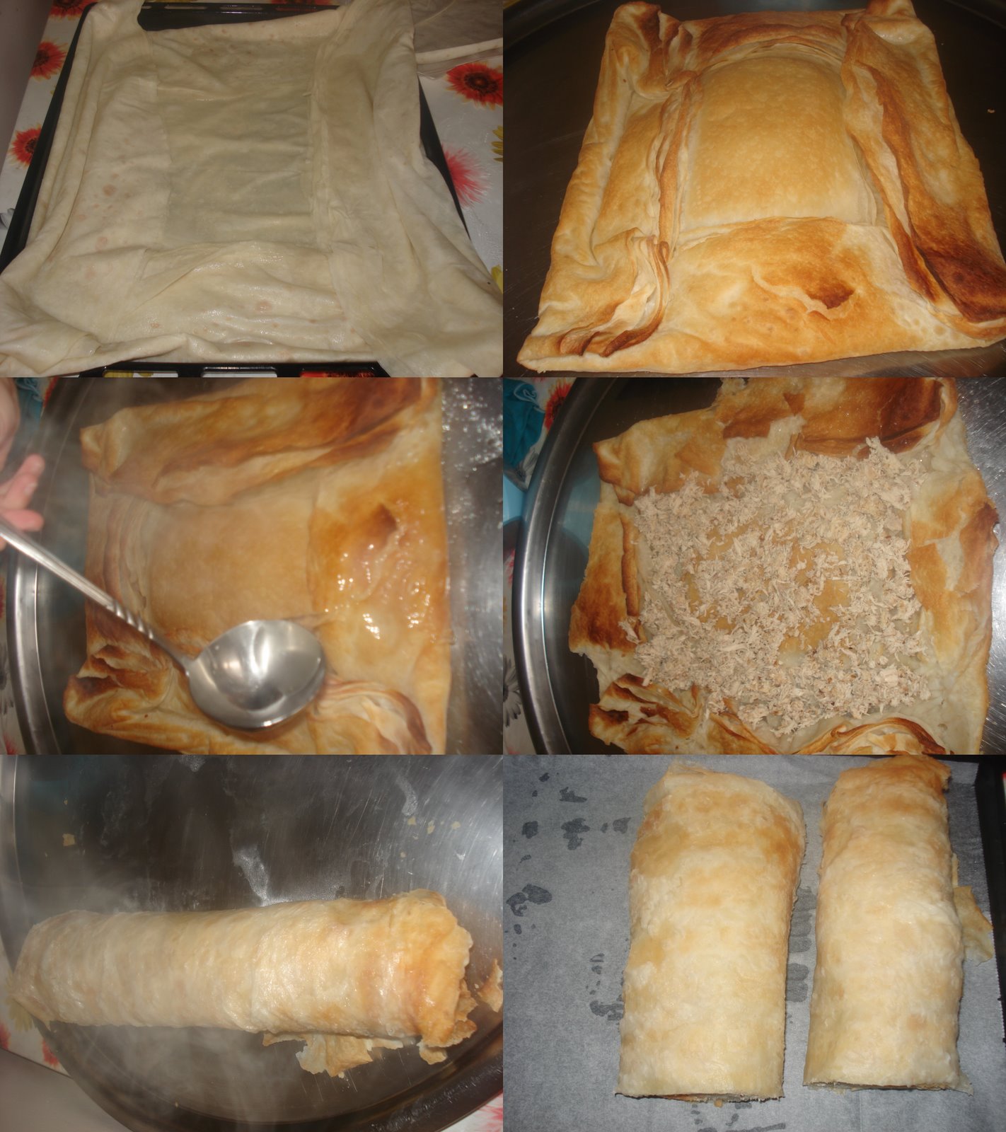Tavuklu rulo börek