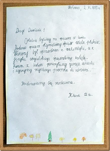 Wzór Listu Do Kolegi Klasa 4