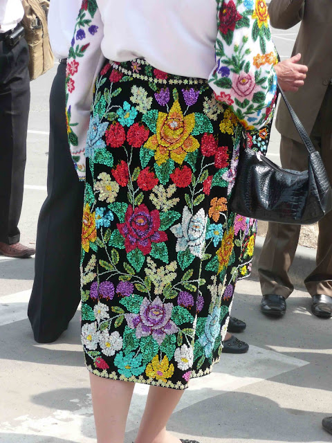 Sequins Embroidered Skirt Zalishchyky District West Ukraine