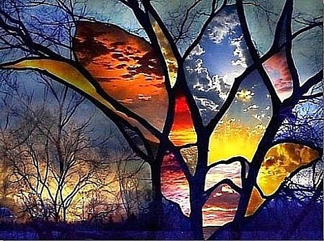 Winter Hues in Stained Glass