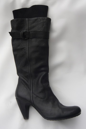 laws of general economy: Fornarina Black Leather Knee-High Boots, size 38