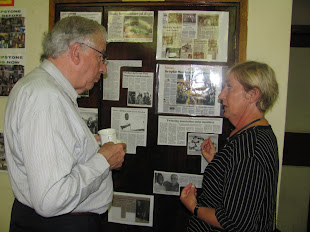 Bill Sewell and Helen - engaged in serious discussion