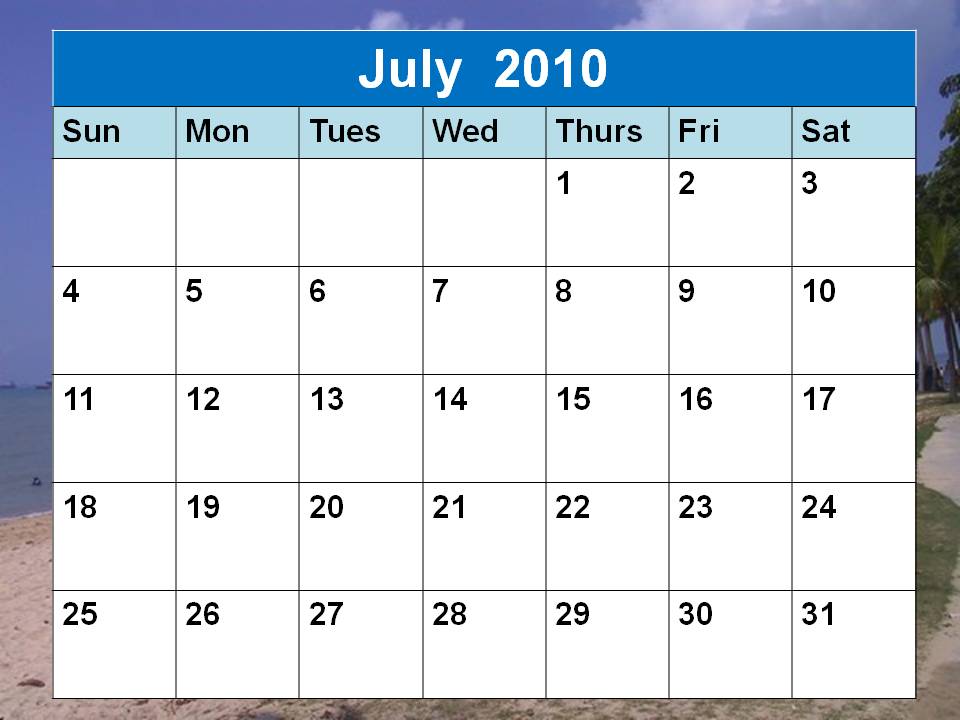 July 2010 Calendar New Calendar Template Site