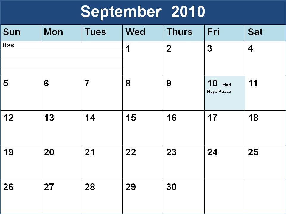 Njyloolus September Calendar 2009