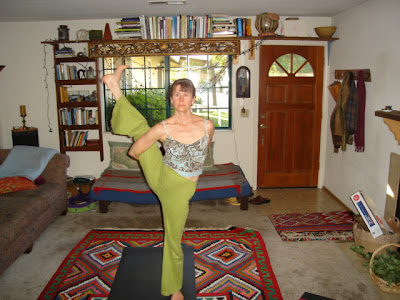 yoga in living room