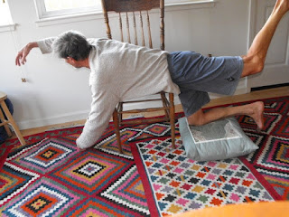 chair kneeling and back arching