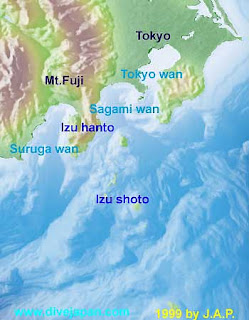 Sagami Wan in relation to Tokyo Wan (Tokyo Bay).