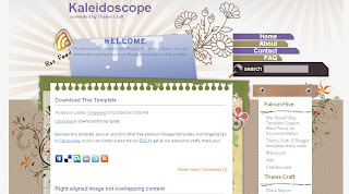 Free Blogger Template - Kaleidoscope - 2 columns, white, purple and brown, rss button link, navigation menu, social bookmarking buttons, search box, personal blog, art blog, craft blog