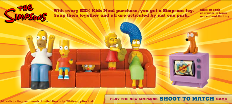 2008 The Simpsons Burger King Kids Meal Toy Bart Couch