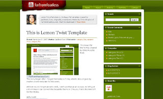 Lemon Twist - Free Blogger Template - 2 column, fixed width, right sidebar, navigation menu, green,white,stylized design, split widgetized footer, nature theme