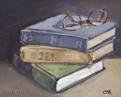 Art For Sale  Still Life Oil Painting of Old Books