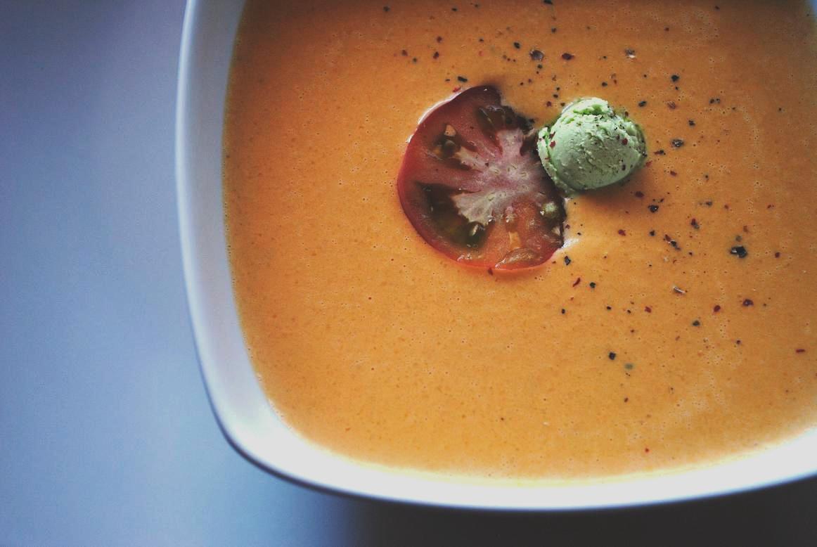 Heirloom Tomato Bisque With Basil Butter The Kitchen Mccabe