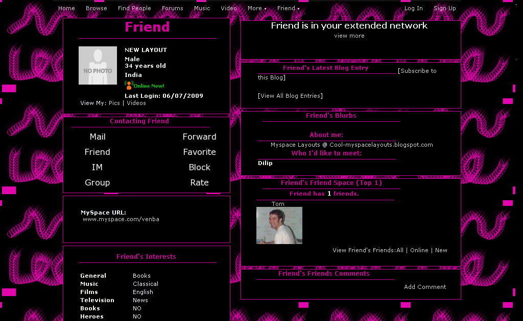Pink And Black Myspace Layouts 77