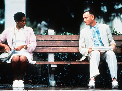 forrest talking to a lady
