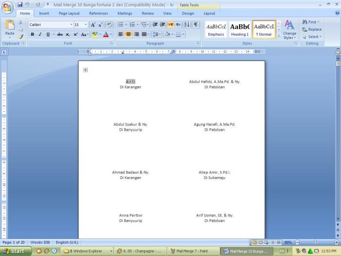 SANG MENTARI Cara Mudah Mengetik Label Undangan SANG MENTARI Cara Mudah Mengetik Label Undangan