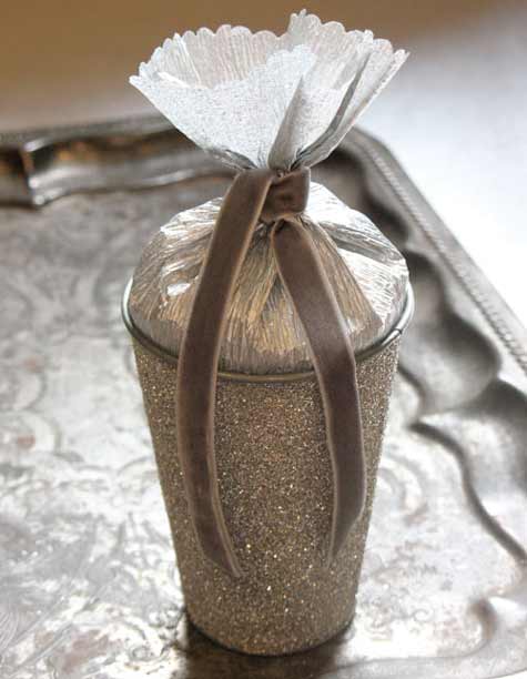 Gift Packaging Ideas: Metal Tin with Glass Glitter