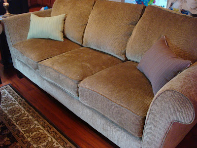sofa with DIY pillows