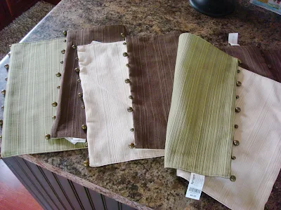 pillows using brown and green placemats
