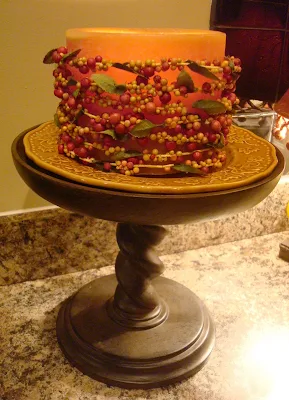pedestal with fall candle