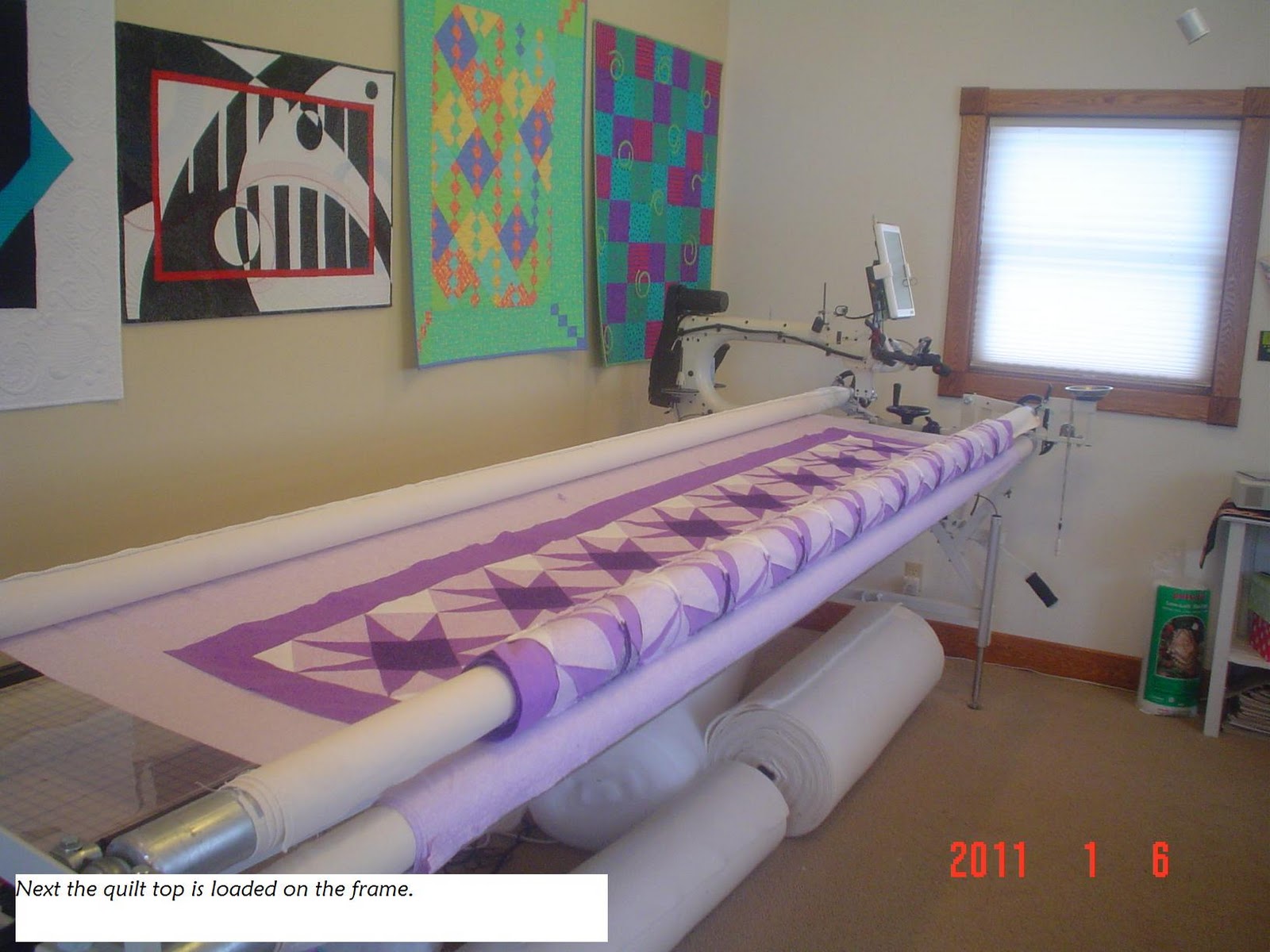 myquilter Loading a quilt on the frame