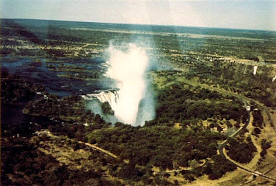 Victoria falls from air