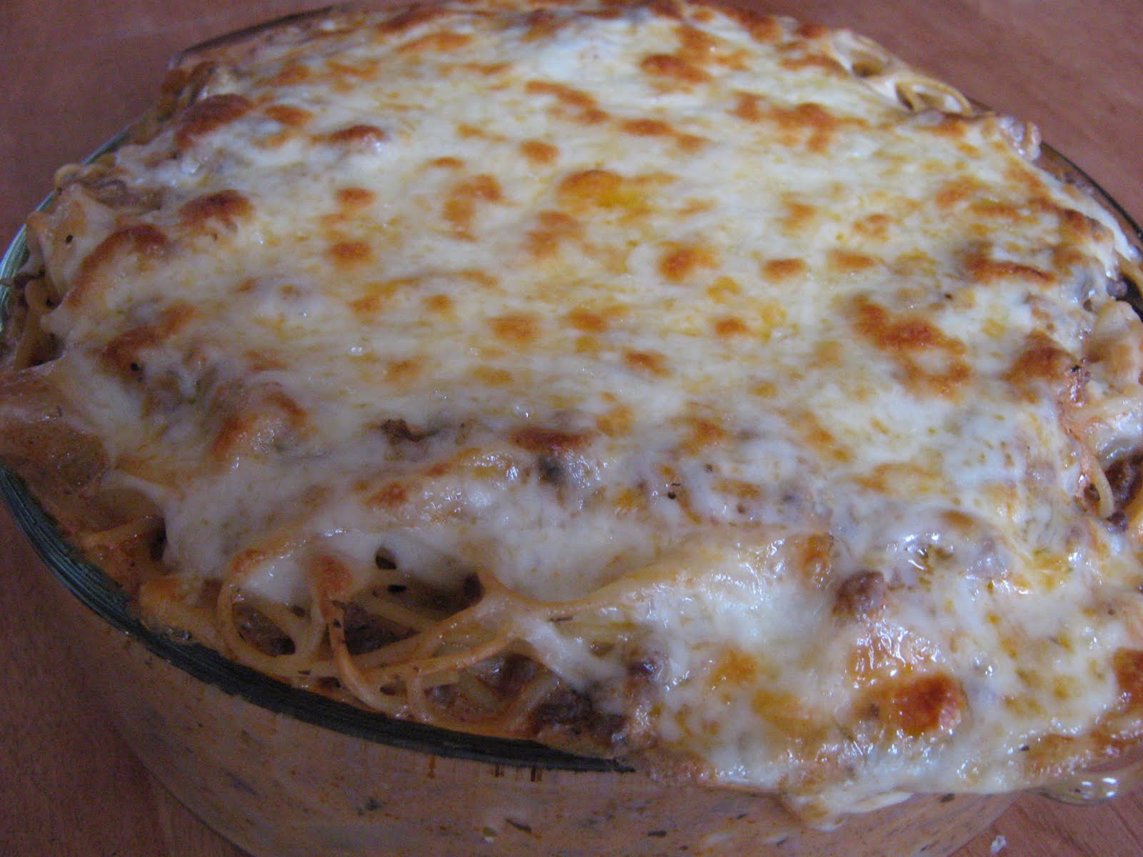 Les douceurs de genny SPAGHETTI AUX CHAMPIGNONS, AU GRATIN