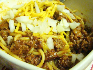 Krista's Kitchen: Skillet Cincinnati Chili with Spaghetti