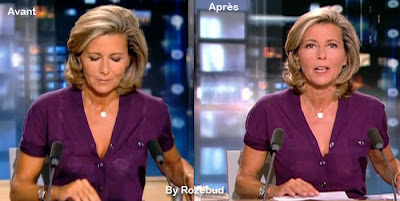 Claire Chazal  sans soutien-gorge au JT de TF1 [video]