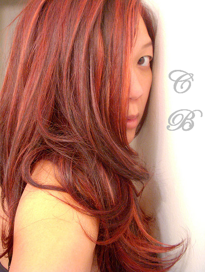 dark red hair colour chart