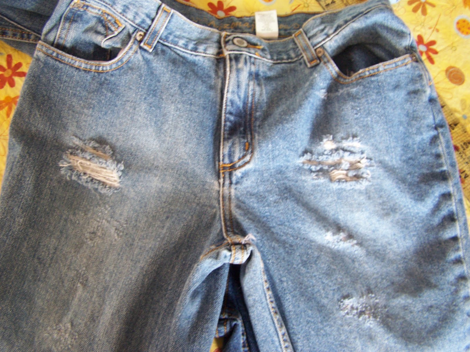 Monkey Tots Tutorial How to make Distressed Jeans