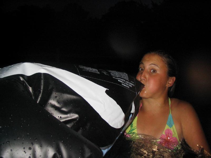 The Inflatable Blog Babe Blows Up And Rides Her Inflatable Orca Whale