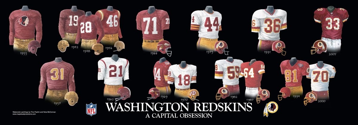 washington redskins old uniforms