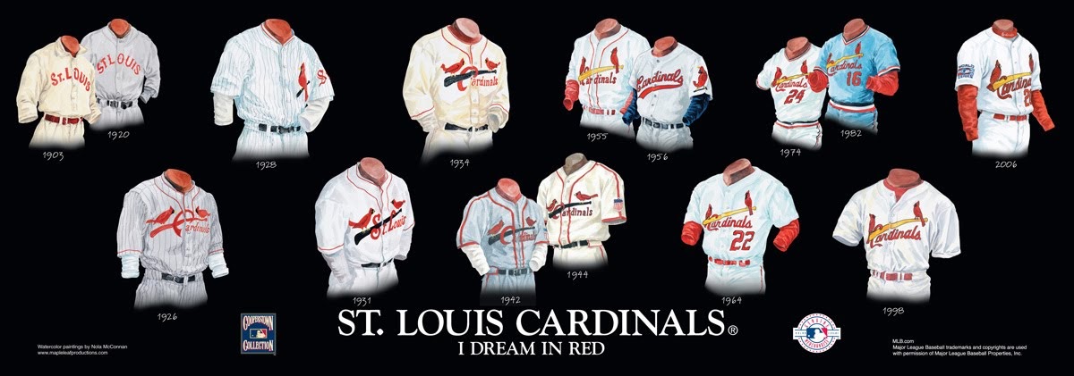 Heritage Uniforms and Jerseys and Stadiums - NFL, MLB, NHL, NBA, NCAA, US  Colleges: St. Louis Cardinals Uniform and Team History