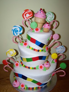 Candyland Birthday Cake on Cakes By Kristen H   Candyland Topsy Turvy Cake