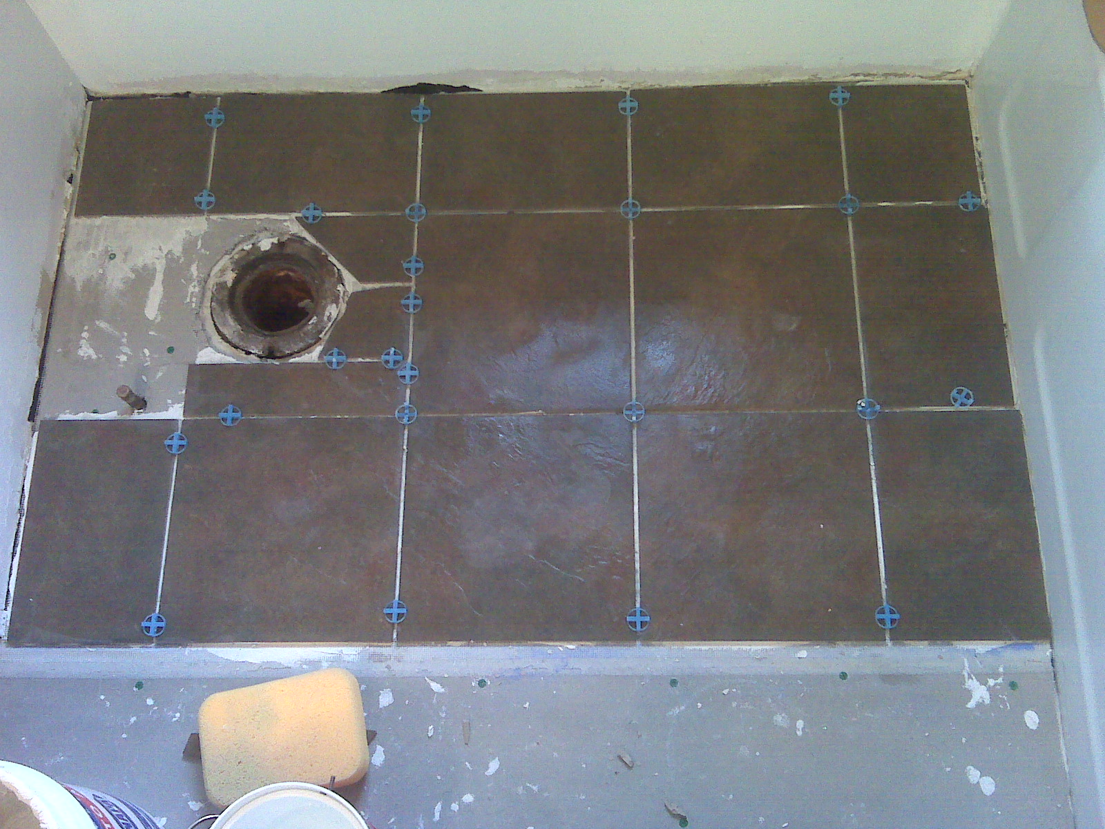 wadsworth pilgrim Tiling the upstairs bathroom's floor