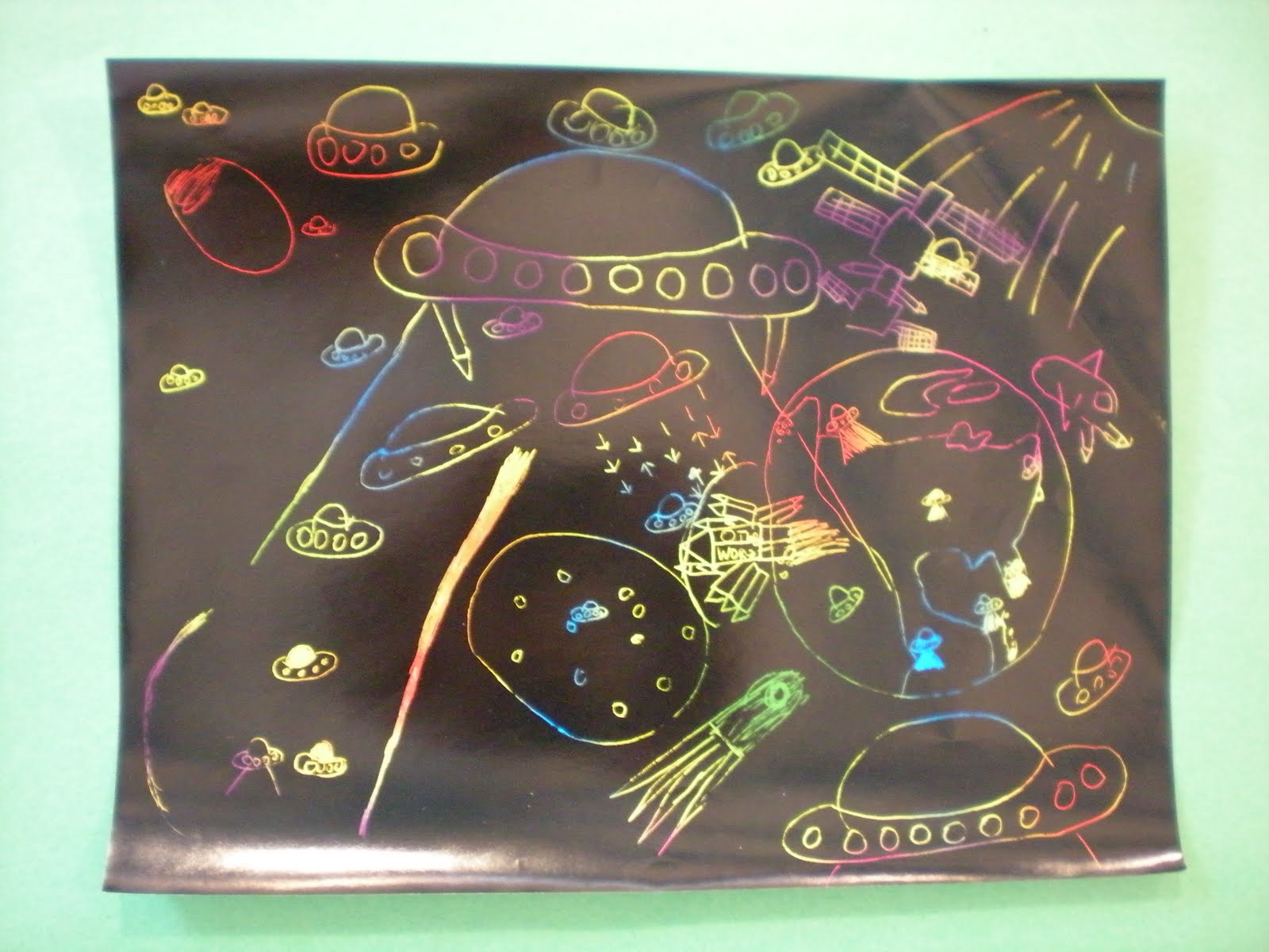 Outerspace Scratch Art