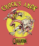 "CHUCK'S AMOK" 100% cotton American Apparel vintage style red tee