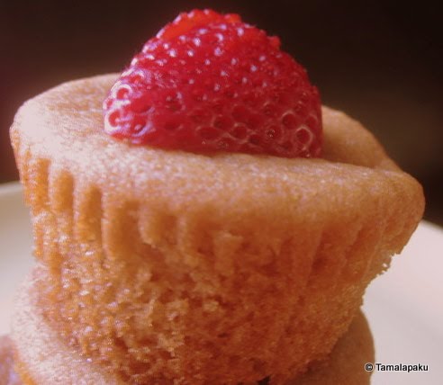 Eggless Whole Wheat Strawberry Cup Cake