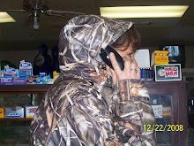 Grandma Becky on the phone at her store.