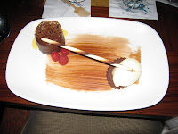 Chocolate cheesecake with lavender tea icecream