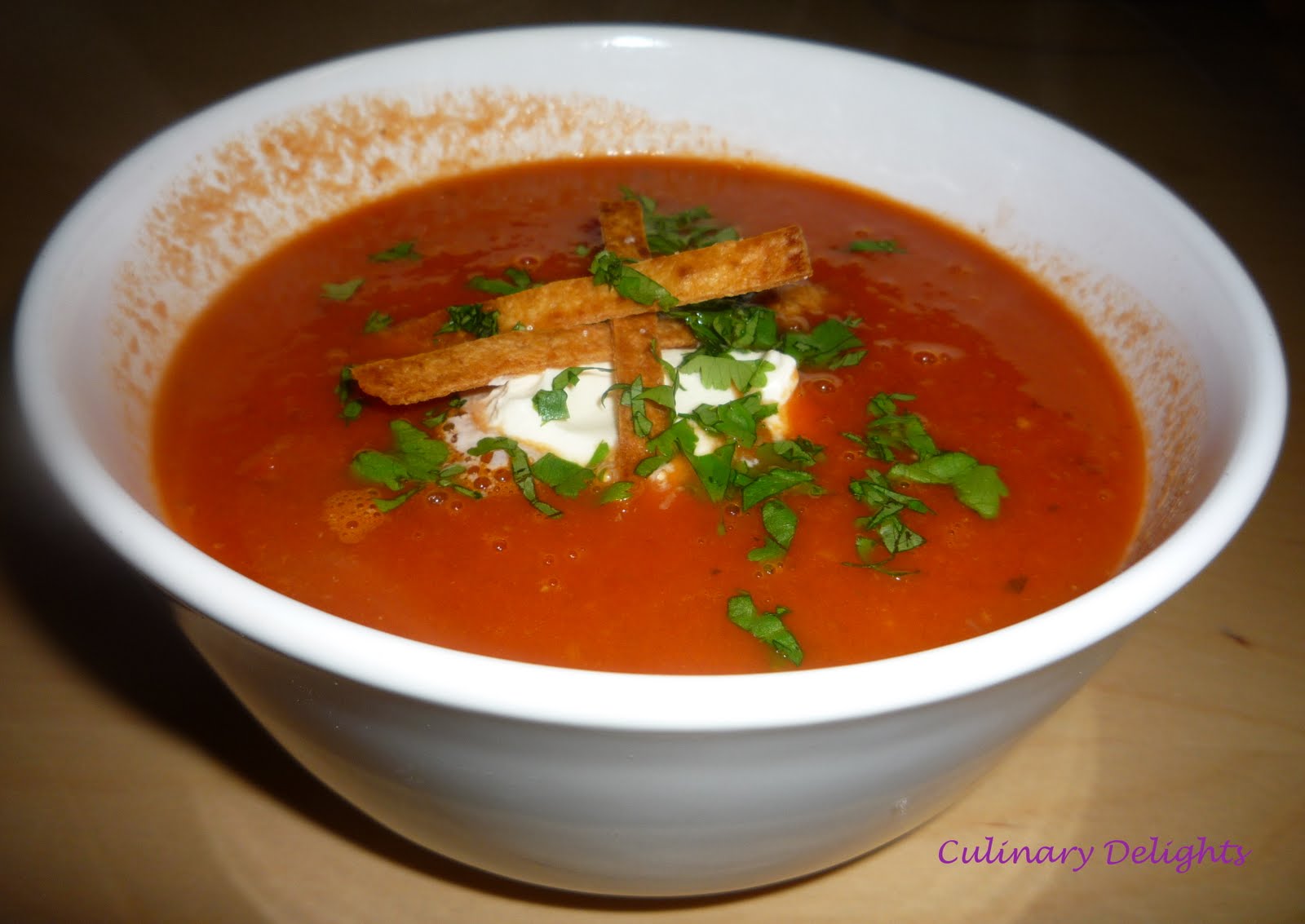 Culinary Delights CEiMB Tomato Tortilla Soup One Sentence Post
