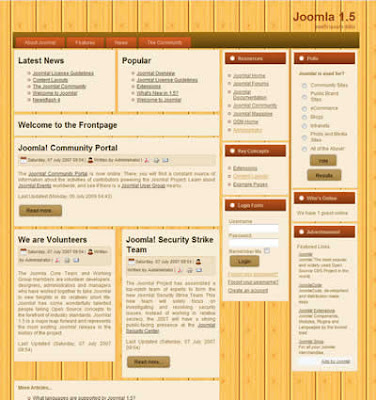 business joomla 1.5 template with wooden background