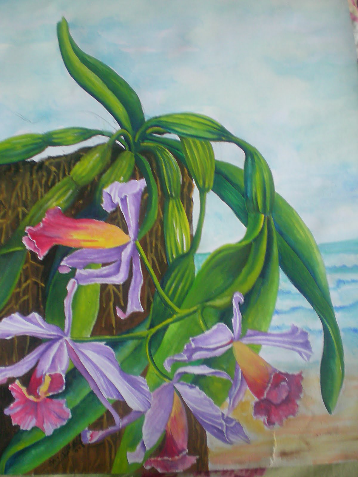 Gambar Art Lij Contoh Catan Lukisan K2 Gambar Bunga Orkid 