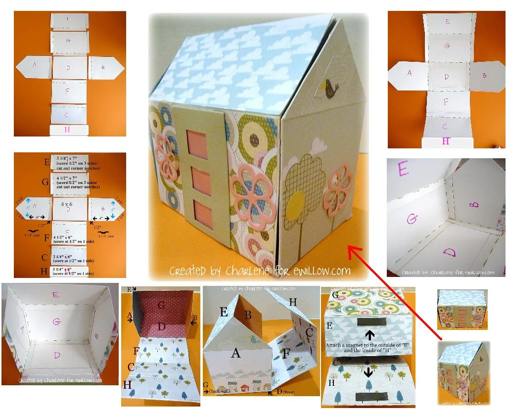 casitas de papel-cartón, infantil, casitas con cajas, manualidades