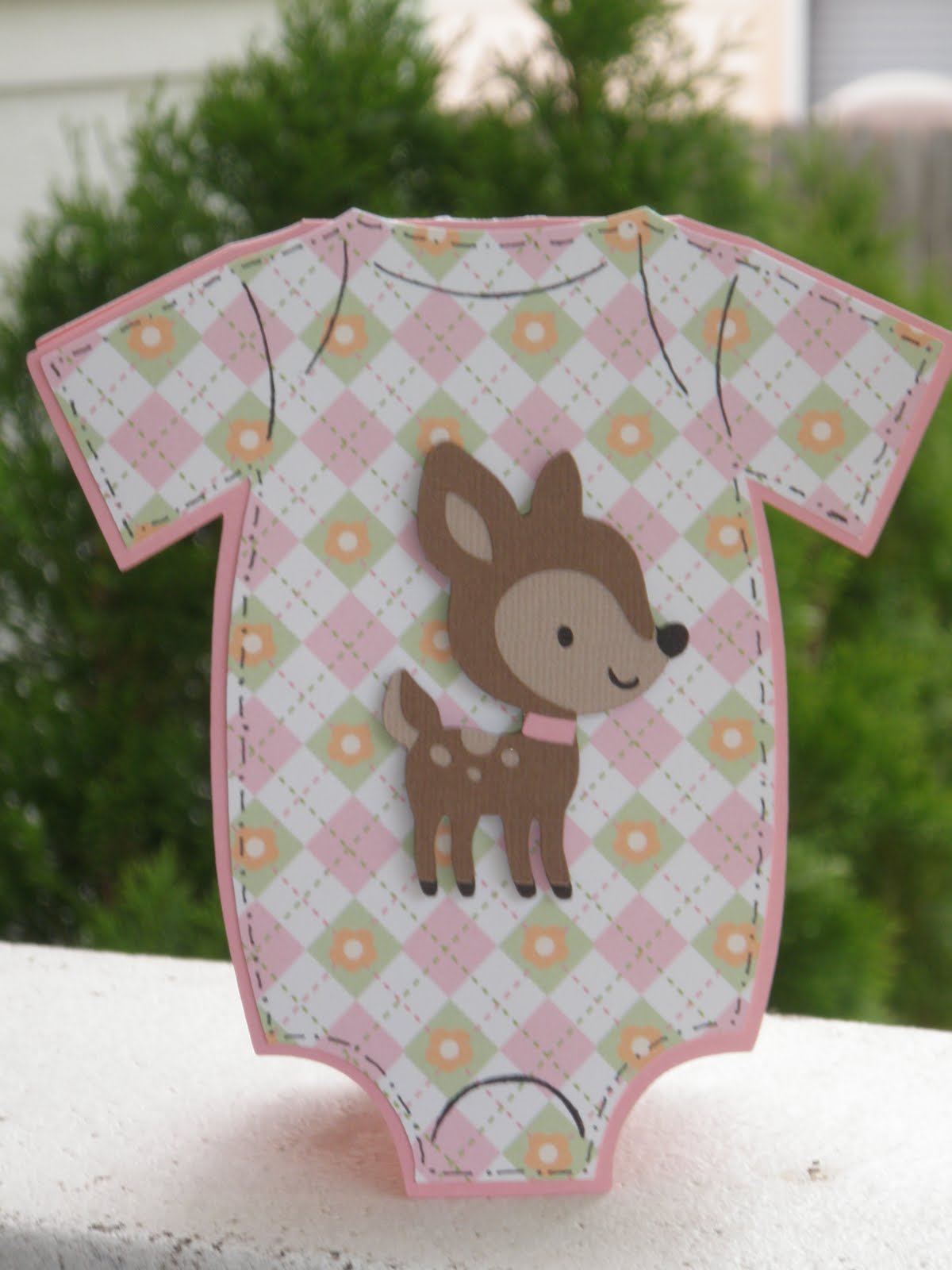 Stamping With Sweet E Baby Girl Onesie Card