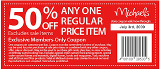 Michaels: 50% off One Regular Priced Item!