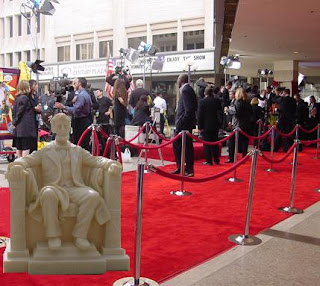 Honest Abe awaits his close up on the red carpet