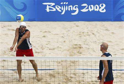 Mens Volleyball defending champions Todd Rogers and Philip Dalhausser received nicknames from President George Bush while competing in the 2008 Beijing Olympics - Photo courtesy of REUTERS/Phil Noble